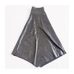 7 For All Mankind Black Faux Leather Full Skirt SZ S  NWT
